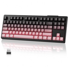 FREEWOLF M87 Wireless Gaming Keyboard RGB Backlit Silent Membrane Keys PC Mac picture