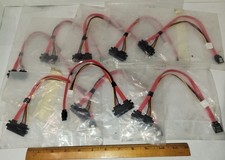 9 Pack SATA Female Combo 7+15 Pin Data Cable, Power 7Pin+4 Pin Molex Serial picture