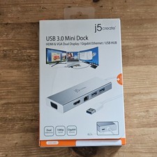 j5create USB 3.0 Dock HDMI & VGA Dual Display/Gigabit Ethernet/USB HUB JUD380 picture