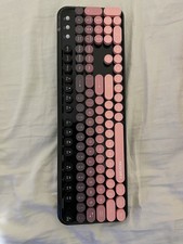 EWEADN V98 Wireless QWERTY Portable Keyboard & Mouse Bundle Pink Black picture