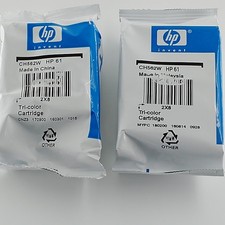 2- SEALED Genuine HP 61 Printer CH562W Tri COLOR Ink Cartridge  No Box picture