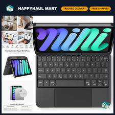 Swivel Keyboard Case for iPad Mini 7th & 6th Gen - Black, Adjustable Stand, Slim picture