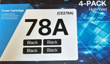 HP Laser Jet 78A Black Toner Cartridge Replacement for HP78A Pro 4 PACK picture