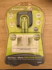 IOGEAR MiniView Micro 2-port PS/2 KVM Switch Built Cables Model GCS62 NEW  picture
