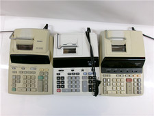Casio Canon Sharp Printing 12-Digit Business Calculators Mixed Lot of 3 picture