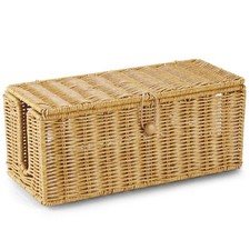 Cable Management Box, Handwoven Synthetic Rattan Cable Organizer, 2 Side Open Sl picture