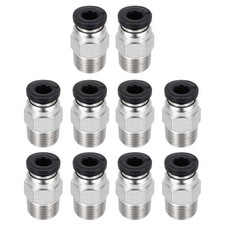 10 Pcs PC4-M10 Straight Through Fitting for 3D Printer, 2x4mm Tubes, Black picture