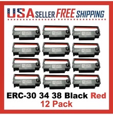 ERC-30 x 12 Pack Ribbon Black Red Ink Epson SNBC Kitchen Printer ERC30/34/38 picture