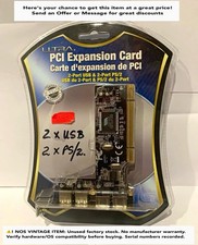 Ultra PCI Expansion Card 2x USB 2.0 2x PS/2 Ports Vintage Retro PC NOS picture