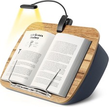 Reading Book Pillow Stand W/ 3-Color Adjustable Light Hands-Free Book Holder picture