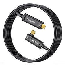 USB C Fiber Cable Right Angle(50ft),10Gbps High Speed Data Transfer Active VR,4K picture