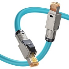 RJ45 Cat8 Gold Plated Ethernet Cable - 3.3ft - 2000MHz - 40Gbps - Blue picture