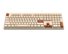 ABKO USB Wired Korean Keyboard Membrane 108-Key LED Ergonomic Design / Oatmeal picture