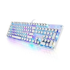 YSCP Typewriter Style Mechanical Gaming Keyboard RGB Backlit Wired with Blue ... picture