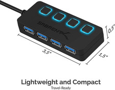 4-Port Powered USB 3.0 Hub, LED Power Switches (HB-UMP3) picture