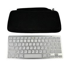 OMOTON KB066 Wireless Slim Keyboard Bluetooth Silver W/ Case Missing F5 Key picture