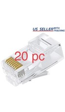 20 Pcs  RJ45 Modular Plug Network Cable LAN Connector Plug End 8P8C CAT5 CAT5E picture