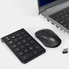 Wireless Number Pad and Mouse, 22 Keys USB Keypad and 3 Adjustable DPI Silent picture