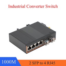 Gigabit SFP Industrial Transceiver 2 SFP to 4 RJ45 10M-1000M Fiber Optic Switch picture