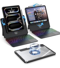 BLOSOMEET Magnetic iPad Pro11 Inch (M5 2025 / M4 2024) Case with Keyboard, Clear picture