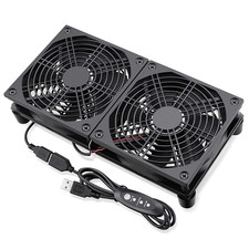 Quiet Router Fan Cooler with 3 Speed Control, L/M/H, DC 5V USB Powered Dual 120M picture