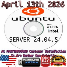 Ubuntu 24.04.5 LTS Server – Bootable DVD Installer (Released April 2026)USA CALI picture