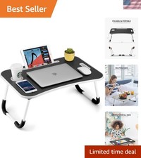Foldable Laptop Table, Portable Lap Desk Bed Table Tray, Laptop Stand with Cu... picture