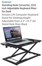 Height Adjustable Standing Desk Converter Black Size 23.6