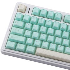166 PCS PBT Keycaps Translucent Green Crystal Jelly Shine Through Cherry Style picture