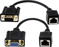 zdyCGTime RJ45 to VGA Cable, VGA 15-Pin Port Female&Male to RJ45 Female Cat5/... picture