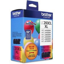 Genuine Brother High Yield Color Ink Cartridges 3 Pack Cyan Magenta 1650 Pages picture