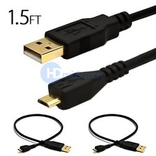 2x Micro USB Cable 1.5FT USB Micro B to A Data Transfer Charging Cord 1.5 Feet picture