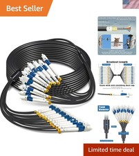 High-Performance 12 Strands OS2 LC to LC Fiber Optic Cable, 50ft TPU Jacket picture