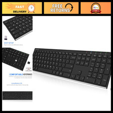 Wireless Full Size USB Keyboard for Computer PC Laptop - 2.4G Connectivity, Ergo picture