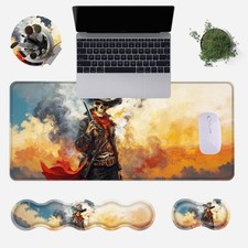 Cool Skull Large Extended Mouse Pad Keyboard Wrist Rest Mat 31.5x11.8 Inch picture