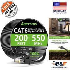 Durable Cat6 Ethernet Cable 200ft – 10Gbps High Speed, Outdoor Direct Burial picture