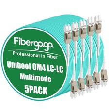 2M Uniboot OM4 LC to LC Fiber Patch Cable MultiMode 10GB 50/125m 5 PCS picture