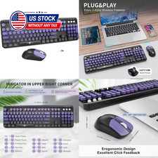 Wireless Keyboard and Mouse Combo | Cute Colorful Keyboard and Mouse with 2.4GHz picture