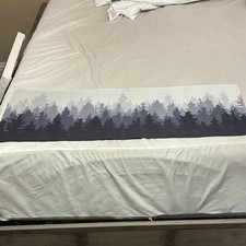 Gray & White Forest Trees Patterned Extended Computer Desk Mat picture