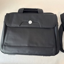 DELL COMPUTER DELUXE BLACK LEATHER LAPTOP CARRYING BAG CASE BREIFCASE 16 inch picture