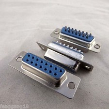 10x D-SUB DB15 2 Rows 15 Pin Female Socket Solder Type Adapter Connector Plastic picture