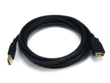 QTY 35 USB-A to USB-A Female 2.0 Extension Cable - 28/24AWG, Gold Plated Black picture