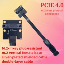 M.2 Vertical Socket PCIe 4.0 NVMe M.2 MEKY Extension Cable, Silver-Plated Wires picture