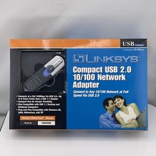 Linksys USB200M Compact USB 2.0 10/100 Wired Ethernet Network Adapter Open Box picture