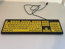 EZ Eyes Keyboard Big Bright Easy To See Type Yellow Large Print Big Letters Keys picture