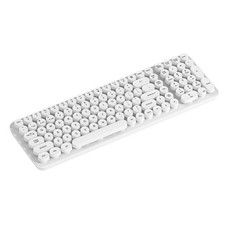North Full Size Round Pop Key Wireless Keyboard - White: 105 Keys, Radio Frequen picture