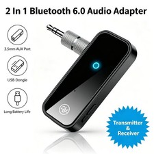 USB Wireless Bluetooth 6.0 Transmitter Receiver 2-in-1 AUX Audio Adapter for Car picture