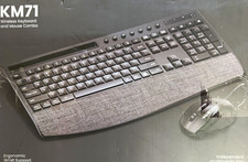 TRUEQUE KM71 Wireless Ergonomic Keyboard Mouse Combo Wrist Rest Black 1600 DPI picture