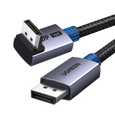 16K@60Hz 6.6FT 80Gbps Right Angle Displayport Cable DP 2.1, 6.6FT picture