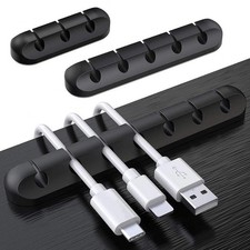Cable Organizer Silicone USB Cable Winder Desktop Tidy Management Clips picture
